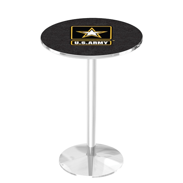 42" Chrome U.S. Army Pub Table